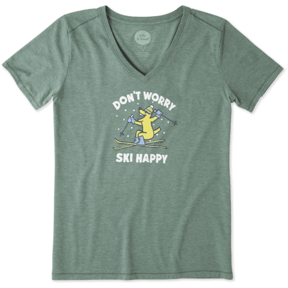 Women's Don't Worry Ski Happy Cool Vee Women's Don't Worry Ski Happy Cool Vee