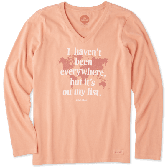 Women's Everywhere Is On My List Long Sleeve Crusher Vee Women's Everywhere Is On My List Long Sleeve Crusher Vee