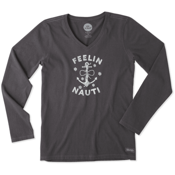 Women's Feelin' Nauti Anchor Long Sleeve Crusher Vee Women's Feelin' Nauti Anchor Long Sleeve Crusher Vee