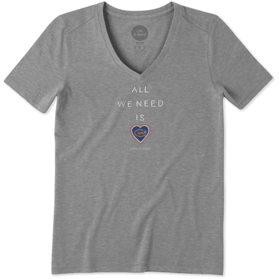 Women's Florida Gators All We Need Heart Cool Vee Women's Florida Gators All We Need Heart Cool Vee