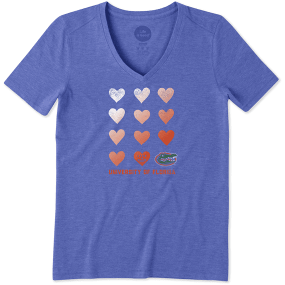 Women's Florida Gators Heart Stack Cool Vee Women's Florida Gators Heart Stack Cool Vee