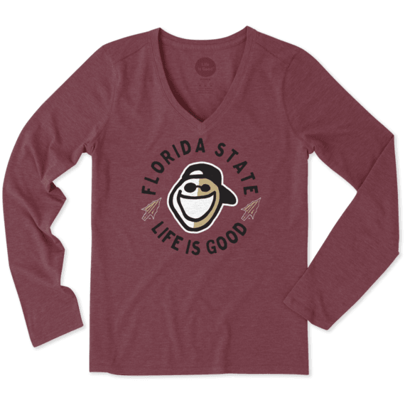 Women's Florida State Face Paint Jake Long Sleeve Cool Vee Women's Florida State Face Paint Jake Long Sleeve Cool Vee