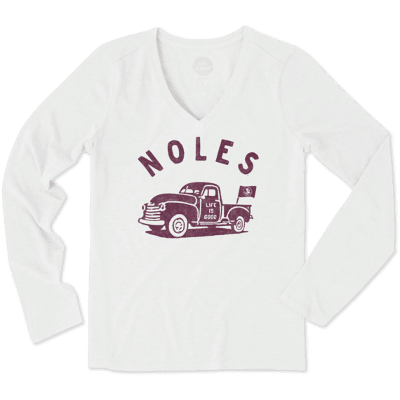 Women's Florida State Vintage Truck Long Sleeve Cool Vee Women's Florida State Vintage Truck Long Sleeve Cool Vee