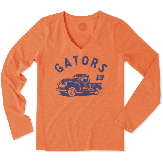 Women's Florida Vintage Truck Long Sleeve Cool Vee Women's Florida Vintage Truck Long Sleeve Cool Vee