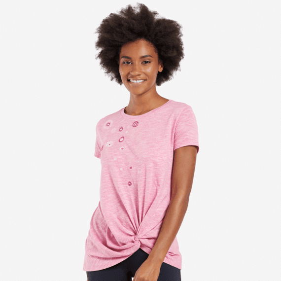 Women's Flower Cascade Twist Tee Women's Flower Cascade Twist Tee