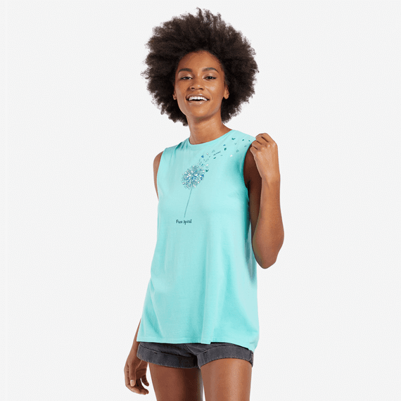 Women's Free Spirit Flower Smooth Tank Women's Free Spirit Flower Smooth Tank