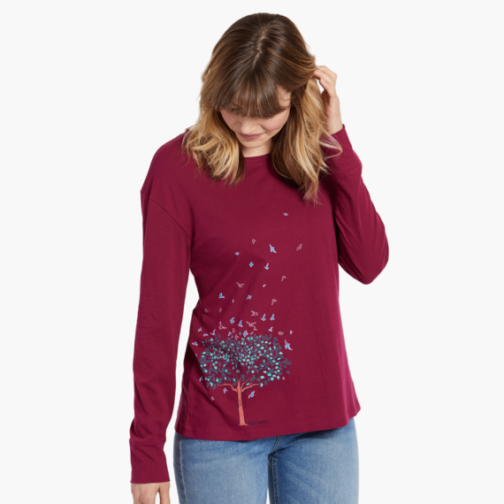 Women's Free Spirit Tree Long Sleeve Breezy Tee Women's Free Spirit Tree Long Sleeve Breezy Tee