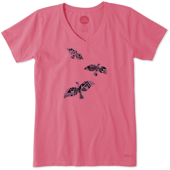 Women's Funky Birds Crusher Vee Women's Funky Birds Crusher Vee