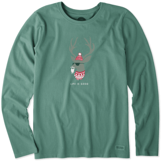 Women's Funky Reindeer Long Sleeve Crusher Tee Women's Funky Reindeer Long Sleeve Crusher Tee