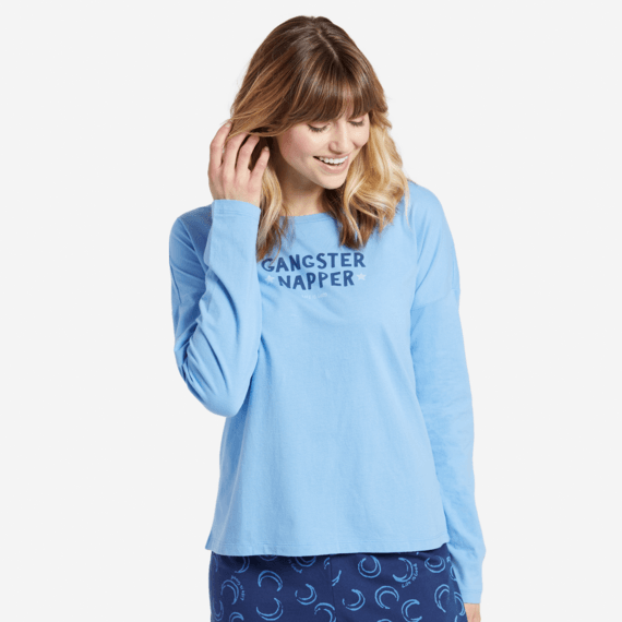 Women's Gangster Napper Snuggle Up Long Sleeve Sleep Tee Women's Gangster Napper Snuggle Up Long Sleeve Sleep Tee