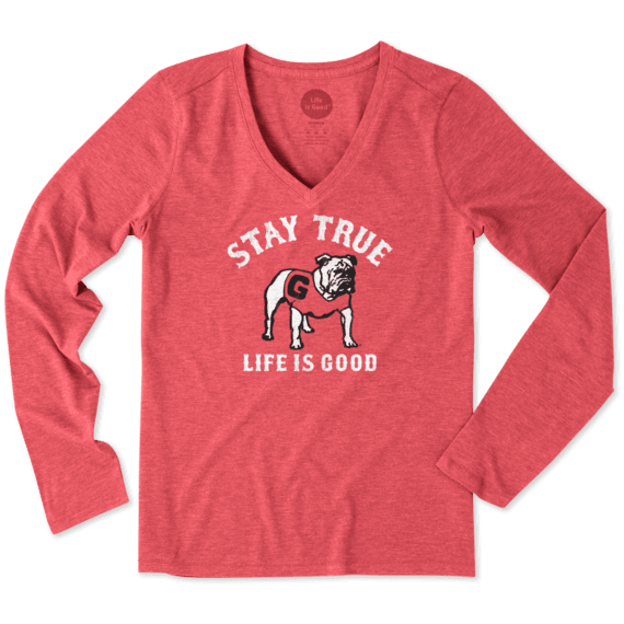 Women's Georgia Bulldogs Stay True Long Sleeve Cool Vee Women's Georgia Bulldogs Stay True Long Sleeve Cool Vee