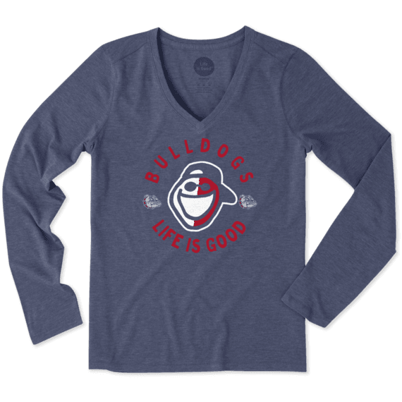 Women's Gonzaga Face Paint Jake Long Sleeve Cool Vee Women's Gonzaga Face Paint Jake Long Sleeve Cool Vee