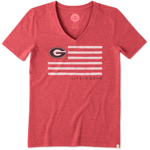 Women's Georgia Flag Cool Vee Women's Georgia Flag Cool Vee