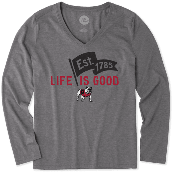 Women's Georgia Pennant Long Sleeve Cool Vee Women's Georgia Pennant Long Sleeve Cool Vee