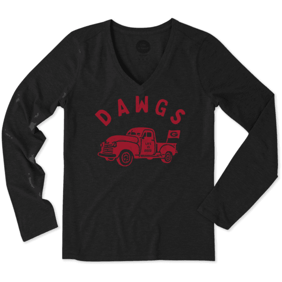 Women's Georgia Vintage Truck Long Sleeve Cool Vee Women's Georgia Vintage Truck Long Sleeve Cool Vee