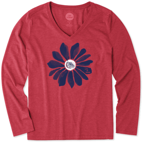 Women's Gonzaga Bulldogs Daisy Long Sleeve Cool Vee Women's Gonzaga Bulldogs Daisy Long Sleeve Cool Vee