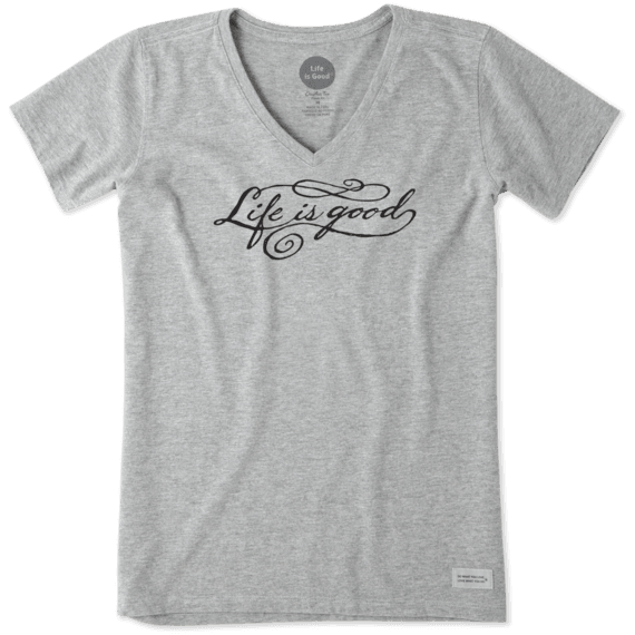Women's Good Vibes Script Crusher Vee Women's Good Vibes Script Crusher Vee