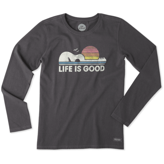 Women's Guitar Dog Long Sleeve Crusher Tee Women's Guitar Dog Long Sleeve Crusher Tee