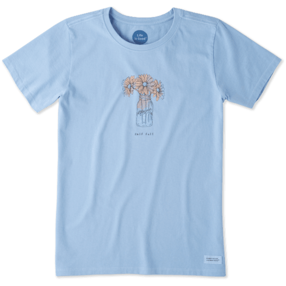 Women's Half Full Daisy Jar Crusher Tee Women's Half Full Daisy Jar Crusher Tee