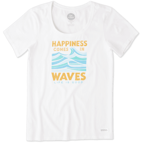Women's Happiness Comes In Waves Crusher Scoop Neck Tee Women's Happiness Comes In Waves Crusher Scoop Neck Tee