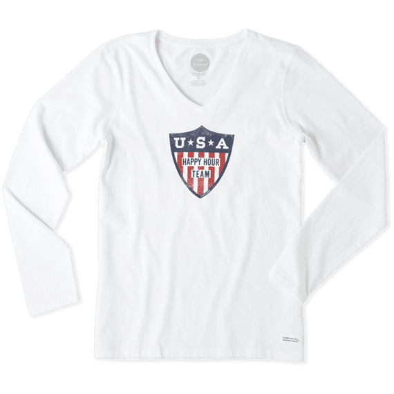 Women's Happy Hour Team Long Sleeve Crusher Vee Women's Happy Hour Team Long Sleeve Crusher Vee