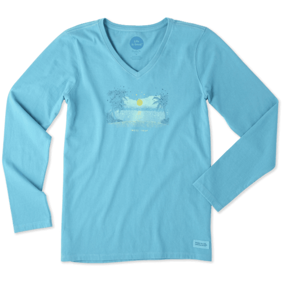 Women's Happy Hour Tiny Hearts Long Sleeve Crusher Vee Women's Happy Hour Tiny Hearts Long Sleeve Crusher Vee