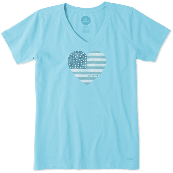 Women's Heart Flag Crusher Vee Women's Heart Flag Crusher Vee