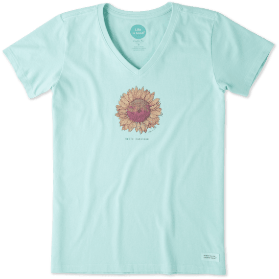 Women's Hello Sunshine Sunflower Crusher Vee Women's Hello Sunshine Sunflower Crusher Vee