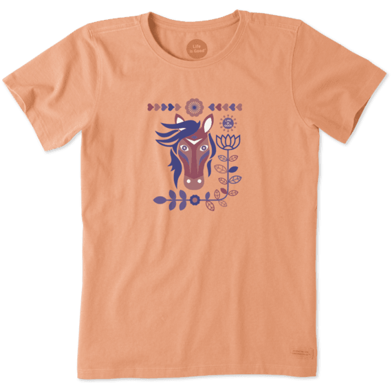 Women's Horses And Flowers Crusher Tee Women's Horses And Flowers Crusher Tee