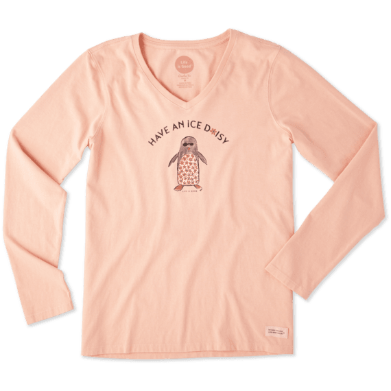 Women's Ice Daisy Penguin Long Sleeve Crusher Vee Women's Ice Daisy Penguin Long Sleeve Crusher Vee