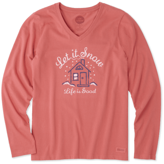 Women's Let It Snow Home Long Sleeve Crusher Vee Women's Let It Snow Home Long Sleeve Crusher Vee