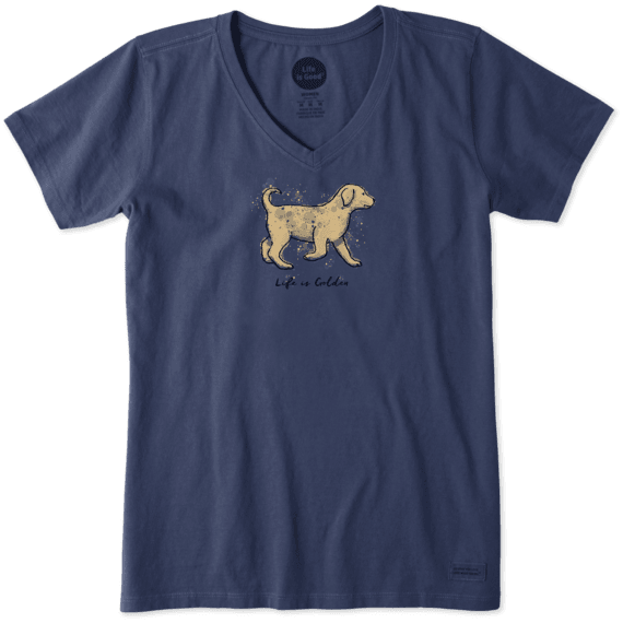 Women's Life Is Golden Crusher Vee Women's Life Is Golden Crusher Vee