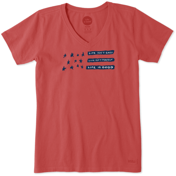 Women's Life Isn't Easy Flag Crusher Vee Women's Life Isn't Easy Flag Crusher Vee