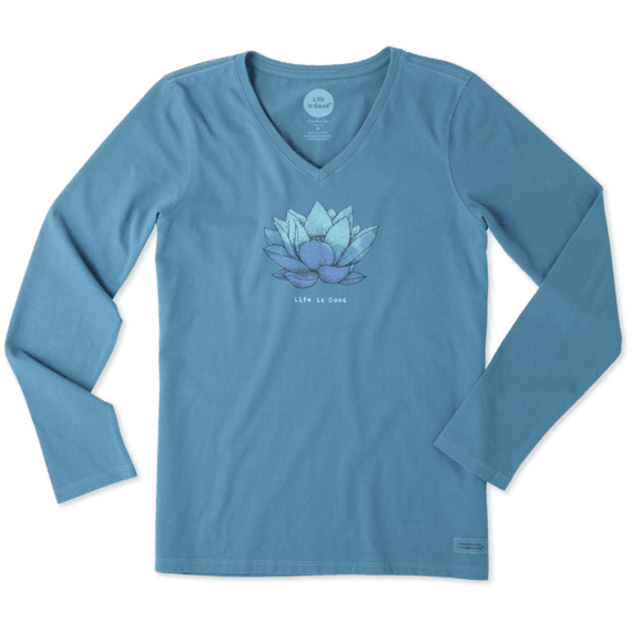 Women's Lotus Flower Long Sleeve Crusher Vee Women's Lotus Flower Long Sleeve Crusher Vee