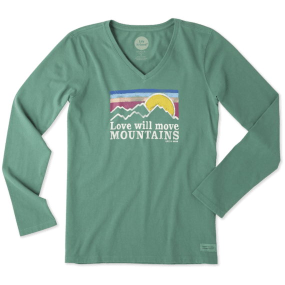 Women's Love Moves Mountains Long Sleeve Crusher Vee Women's Love Moves Mountains Long Sleeve Crusher Vee