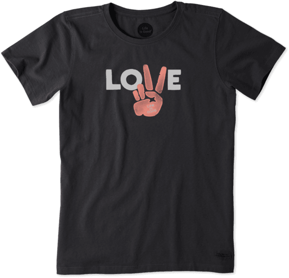 Women's Love Peace Hand Crusher Tee Women's Love Peace Hand Crusher Tee
