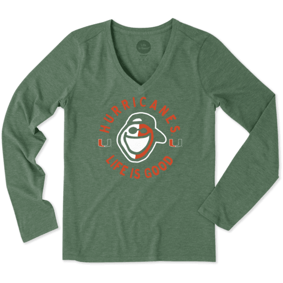 Women's Miami Face Paint Jake Long Sleeve Cool Vee Women's Miami Face Paint Jake Long Sleeve Cool Vee