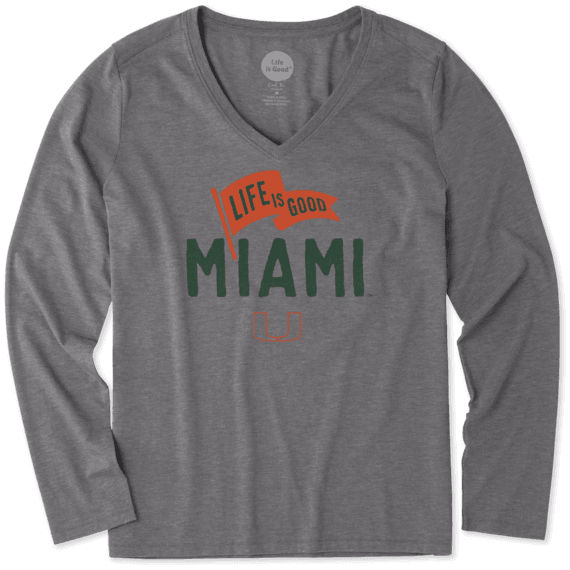 Women's Miami Pennant Long Sleeve Cool Vee Women's Miami Pennant Long Sleeve Cool Vee