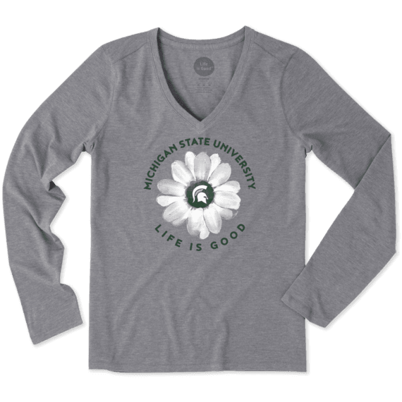 Women's Michigan State Daisy Long Sleeve Cool Vee Women's Michigan State Daisy Long Sleeve Cool Vee