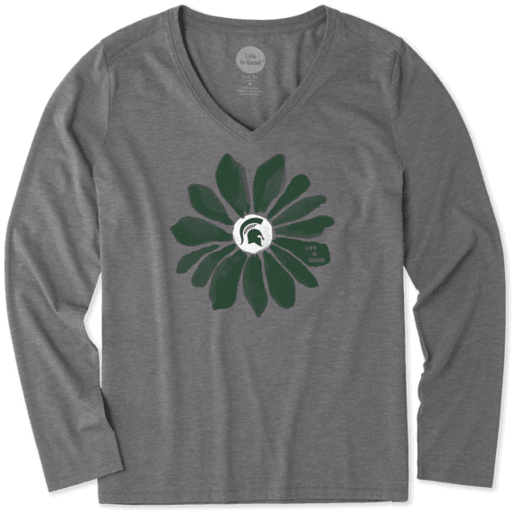 Women's Michigan State Daisy Long Sleeve Cool Vee Women's Michigan State Daisy Long Sleeve Cool Vee
