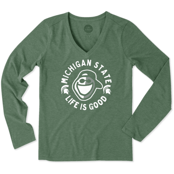 Women's Michigan State Face Paint Jake Long Sleeve Cool Vee Women's Michigan State Face Paint Jake Long Sleeve Cool Vee