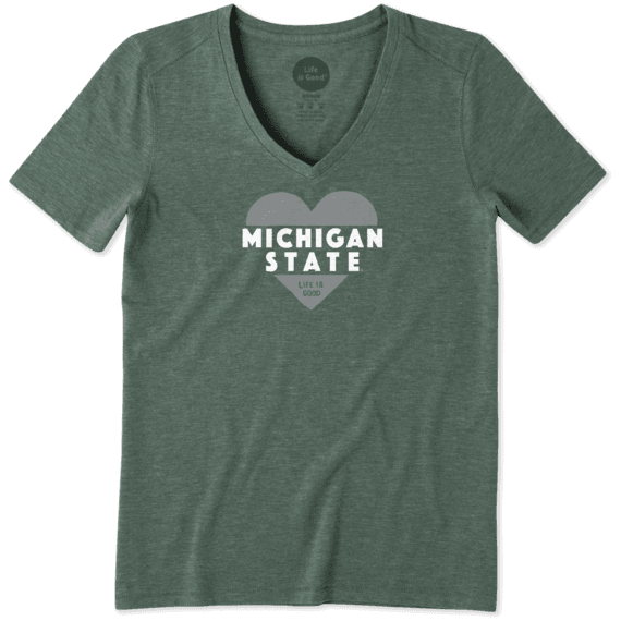 Women's Michigan State Heart Knockout Cool Vee Women's Michigan State Heart Knockout Cool Vee