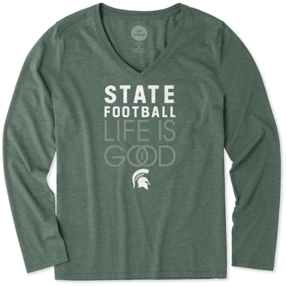 Women's Michigan State Infinity Football Long Sleeve Cool Vee Women's Michigan State Infinity Football Long Sleeve Cool Vee