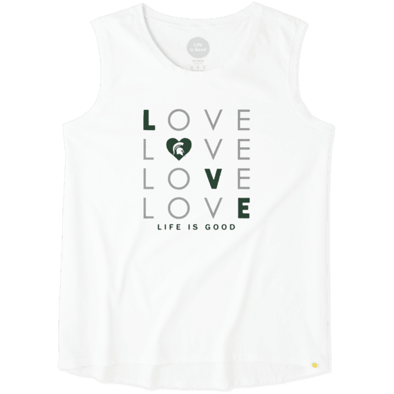 Women's Michigan State Spartans Love Stack Sleeveless Tee Women's Michigan State Spartans Love Stack Sleeveless Tee
