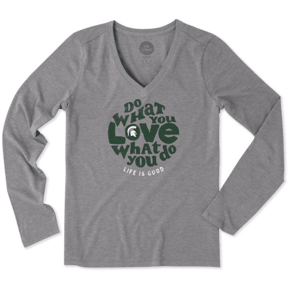 Women's Michigan State Spartans Retro Dwyl Circle Long Sleeve Cool Vee Women's Michigan State Spartans Retro Dwyl Circle Long Sleeve Cool Vee