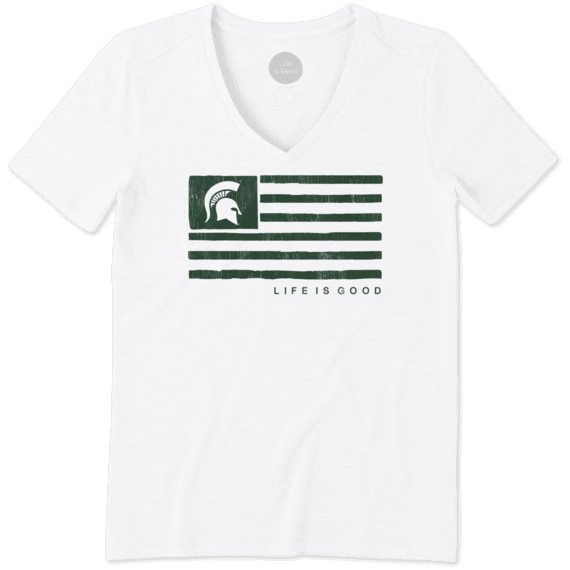 Women's Michigan State Team Flag Cool Vee Women's Michigan State Team Flag Cool Vee