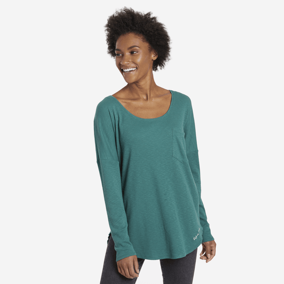 Women's Mini Tree Carefree Long Sleeve Pocket Tee Women's Mini Tree Carefree Long Sleeve Pocket Tee