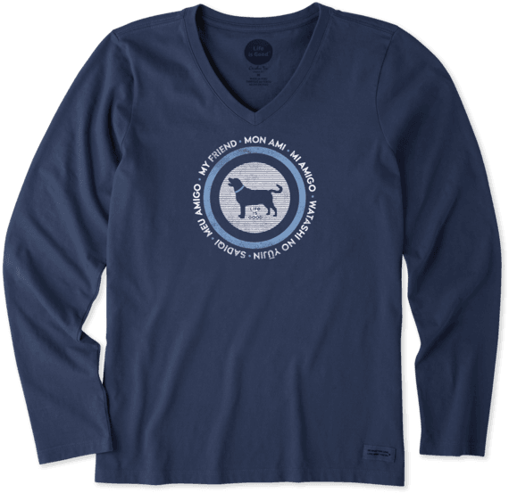 Women's My Friend Long Sleeve Crusher Vee Women's My Friend Long Sleeve Crusher Vee
