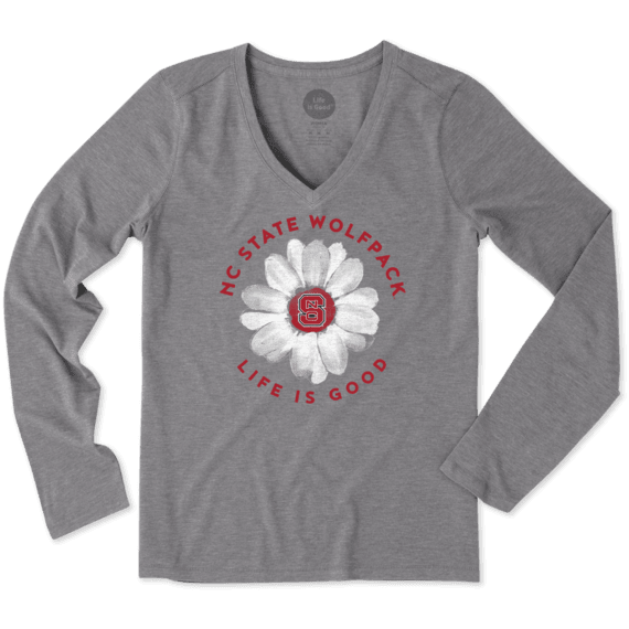 Women's NC State Daisy Long Sleeve Cool Vee Women's NC State Daisy Long Sleeve Cool Vee