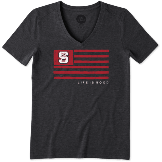 Women's NC State Team Flag Cool Vee Women's NC State Team Flag Cool Vee